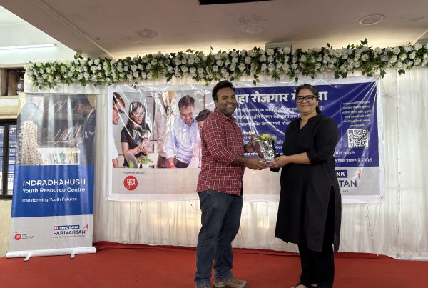 HDFC Bank CSR Manager Vineet Jadhav and YUVA Executive Director Roshni Nuggehalli