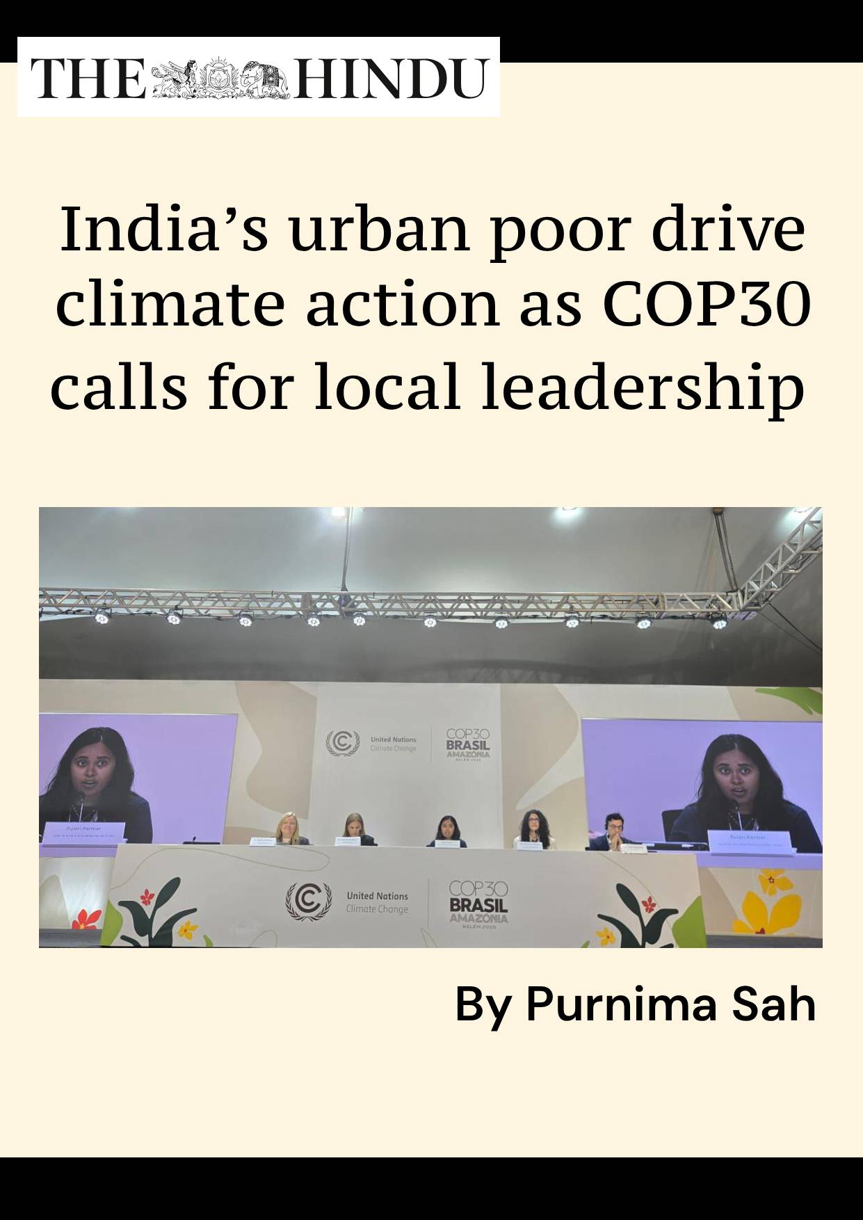 The Hindu - Climate Action - Dulari Parmar - YUVA India